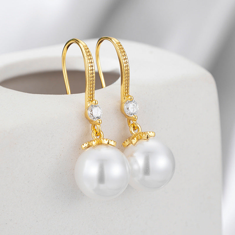 Hook Swarovski Pearl Earrings