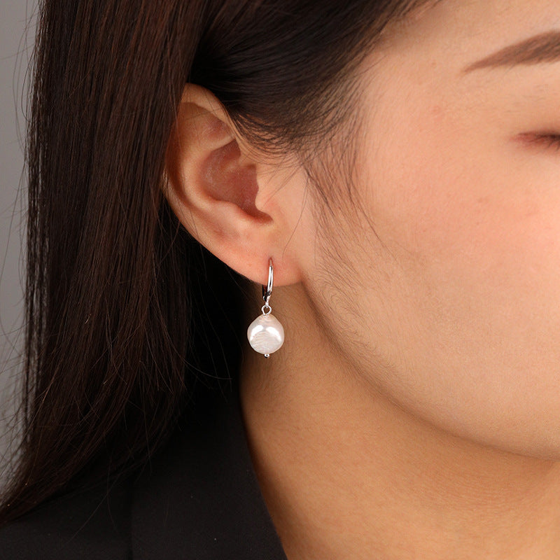 Irregular Pearl Drop Earrings