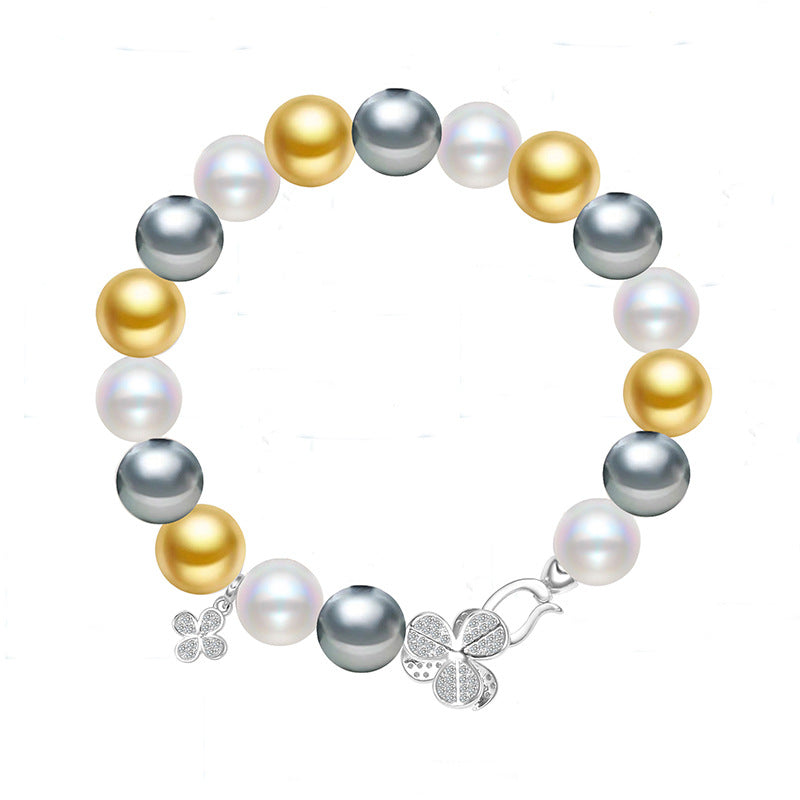 Clover Candy Color Swarovski Pearl Bracelet