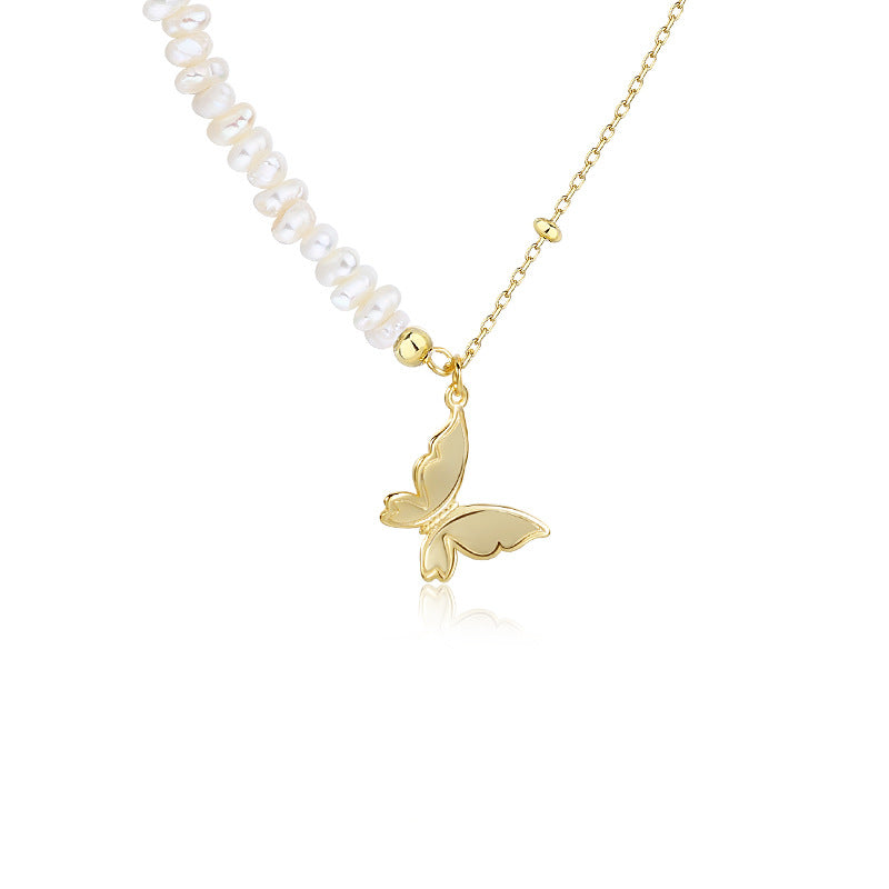 Chic Freshwater Pearl Butterfly Necklace