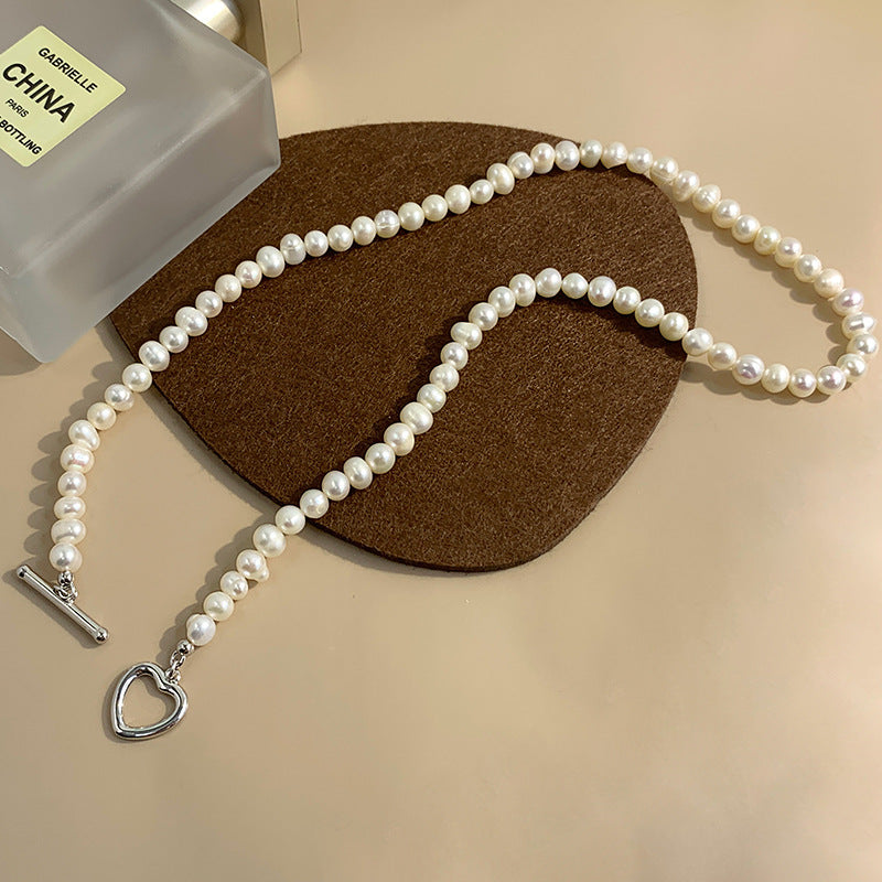 Heart Clasp Freshwater Pearl Necklace