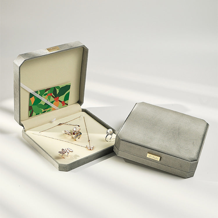 Luxury Velvet Jewelry Set Box and Paper Bag