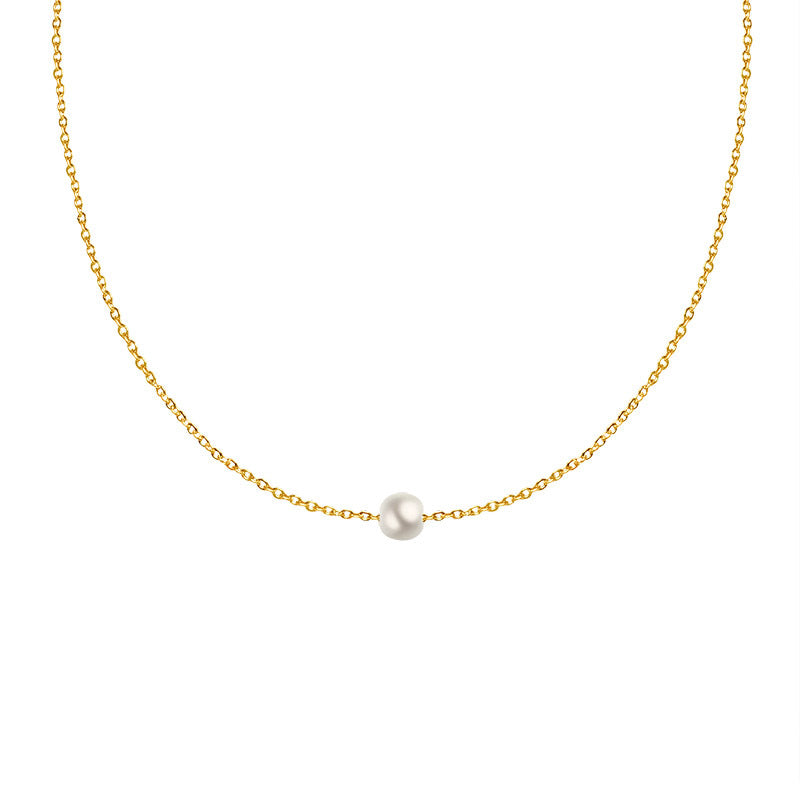 Simple Style Pearl Pendant Necklace