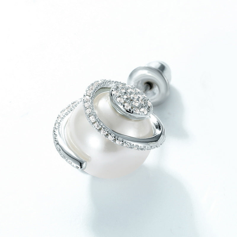 10mm Spiral Pearl Stud Earrings