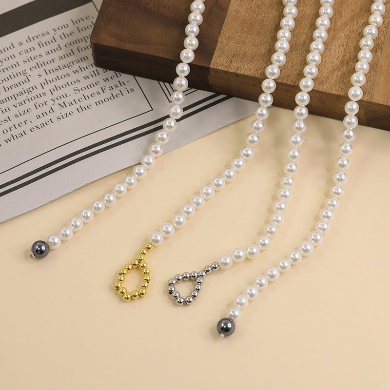 Pulling Y Style Swarovski Pearl Necklace