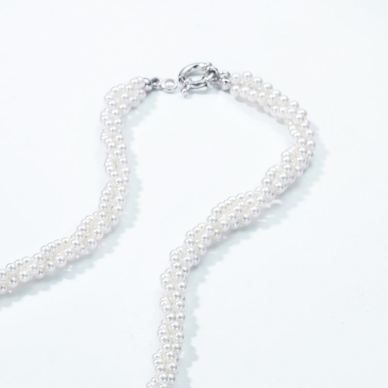 Luxury 3 Layers Twining String Pearl Necklaces