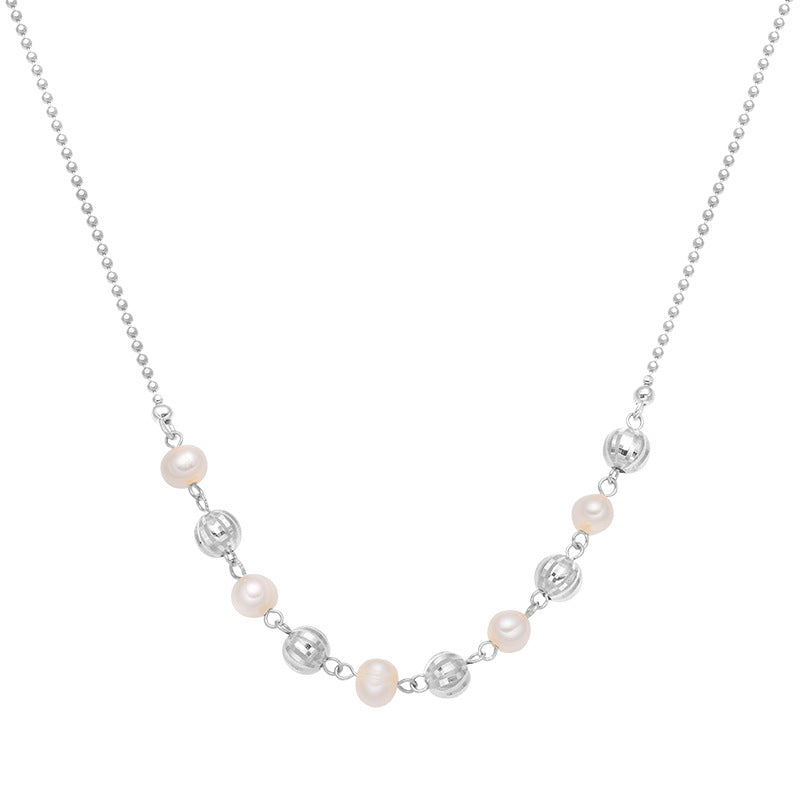 Pullable Smile Baroque Pearl Pendant Necklace