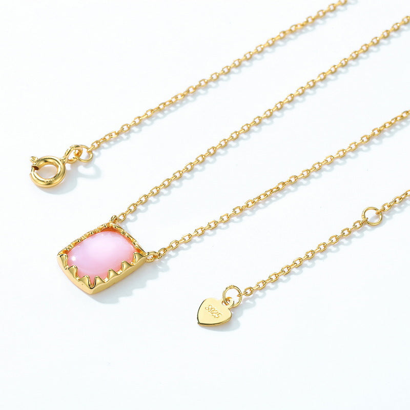 Pink Shell Mother of Pearl Pendant Necklace