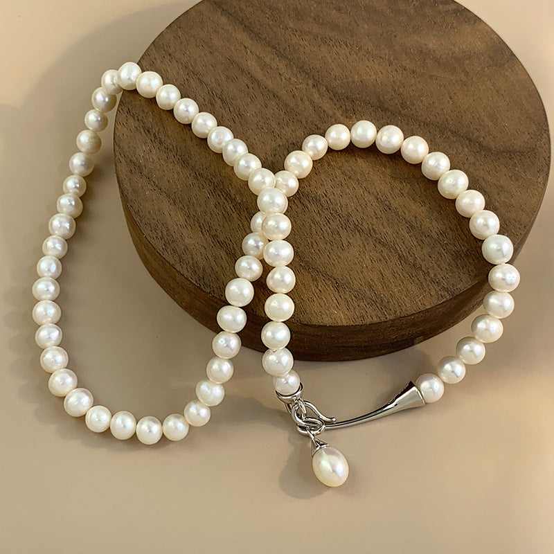 Natural Teardrop Freshwater Pearl Pendant Necklace