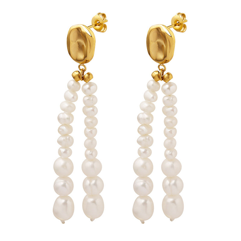 Double Tassel Baroque Pearl Earring