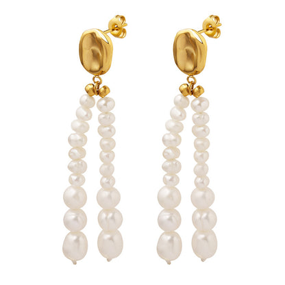 Double Tassel Baroque Pearl Earring