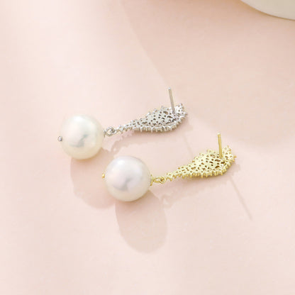 Elegant Pearl Dangle Earrings