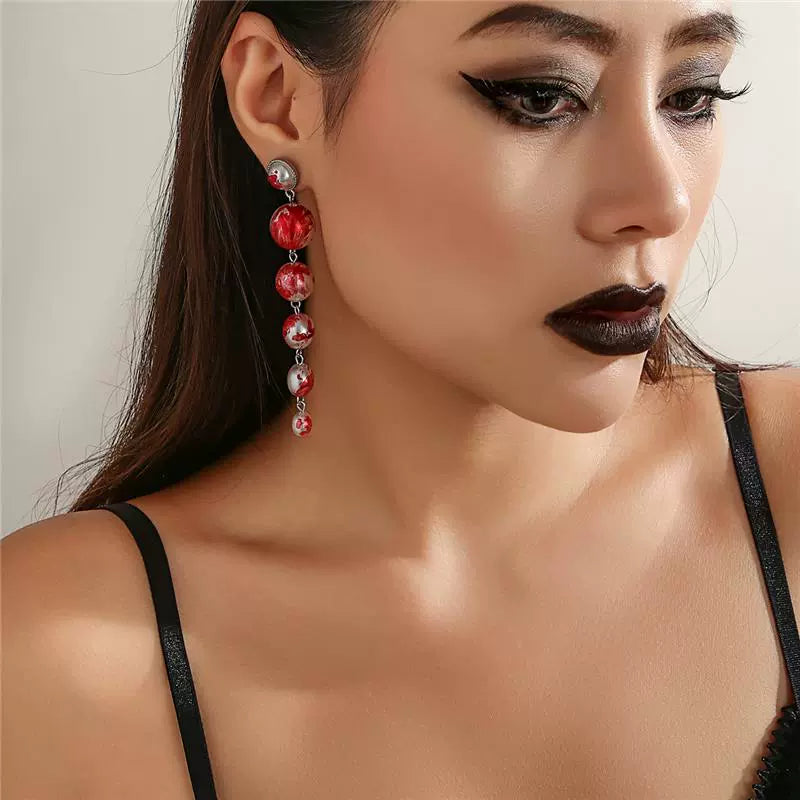 Vampire Bite Dracula Kiss Bloody Pearl Choker Necklace Bracelet Earrings Brooch