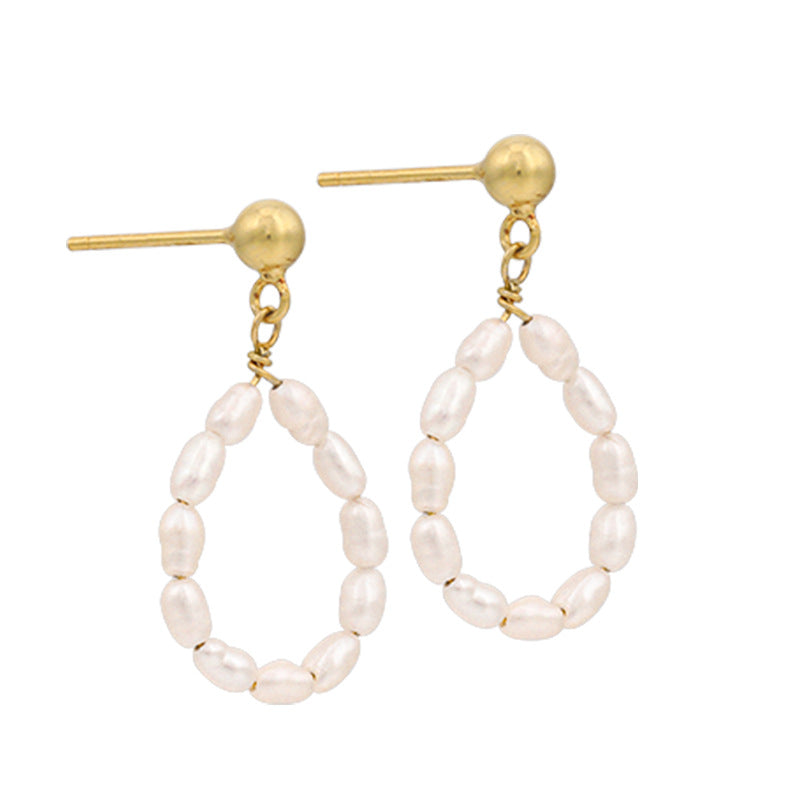 Freshwater Pearls Circle Earrings