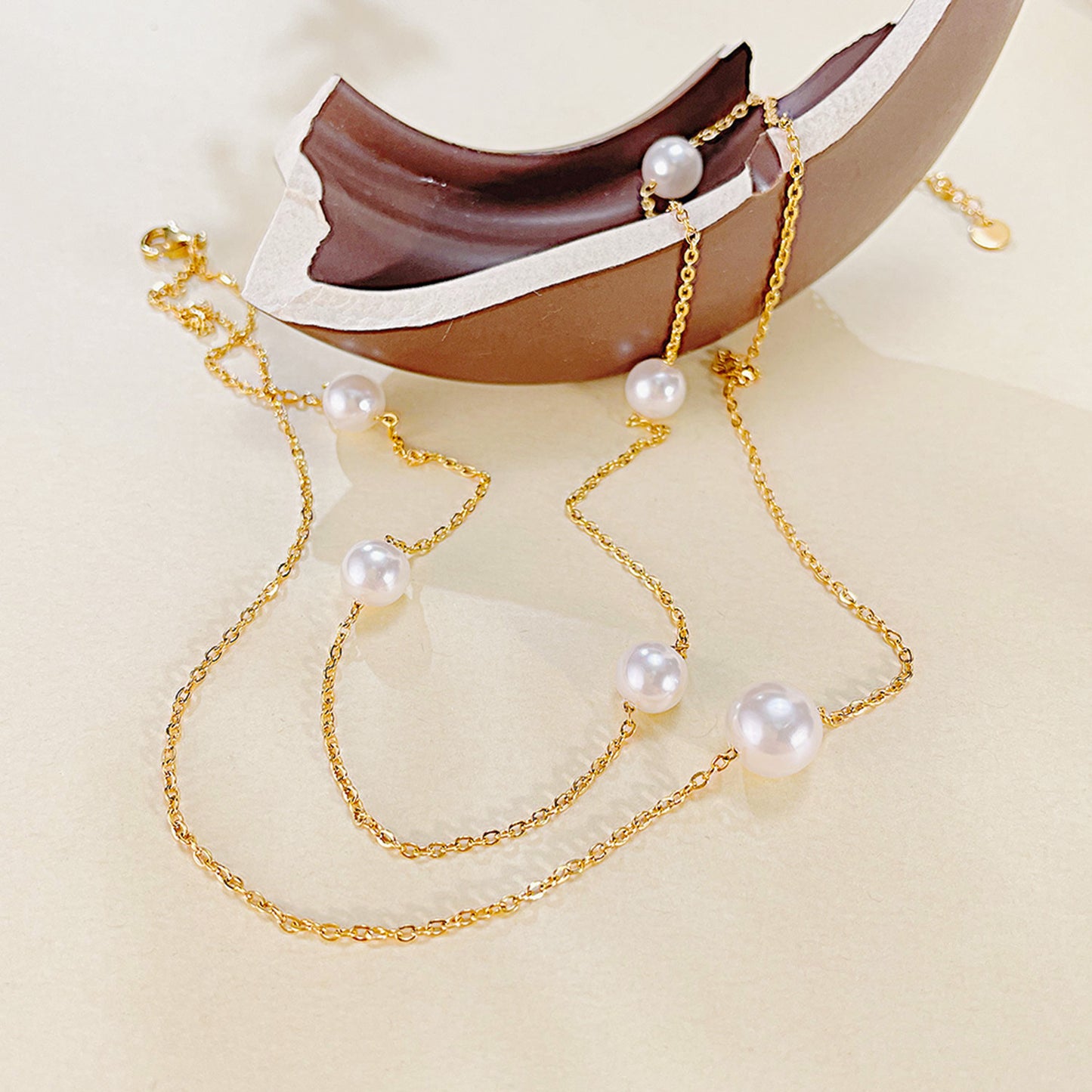 Two Layer Floating Pearl Necklace