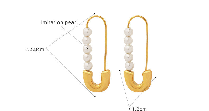 Pearl Paperclip Earrings