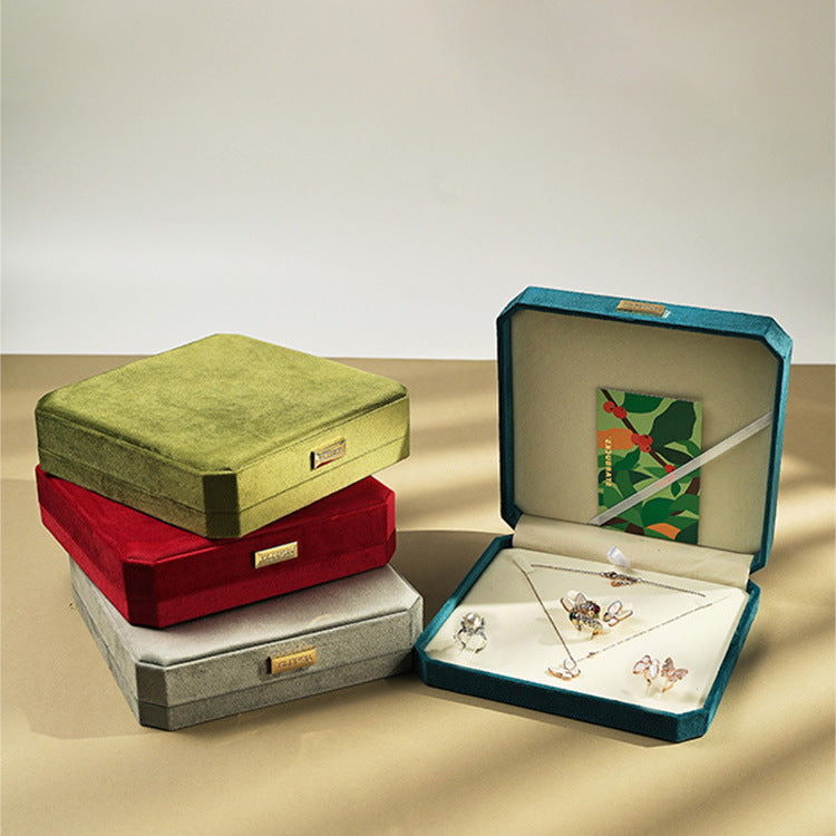 Luxury Velvet Jewelry Set Box and Paper Bag