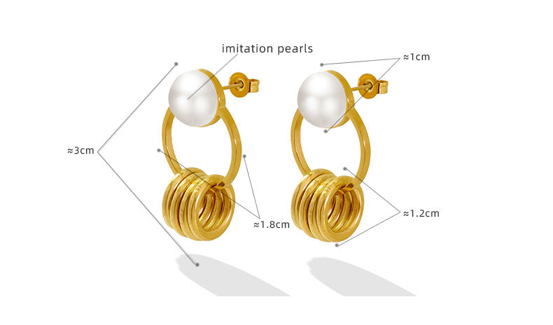 Multi Circles Pearl Earrings