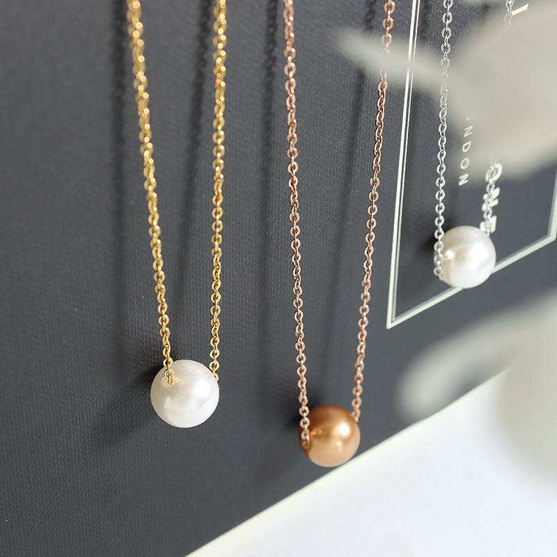 Single Pearl Pendant Necklace