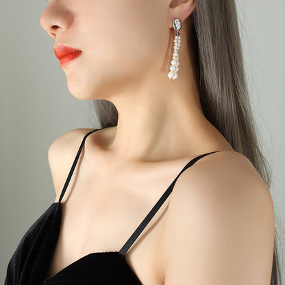 Double Tassel Baroque Pearl Earring