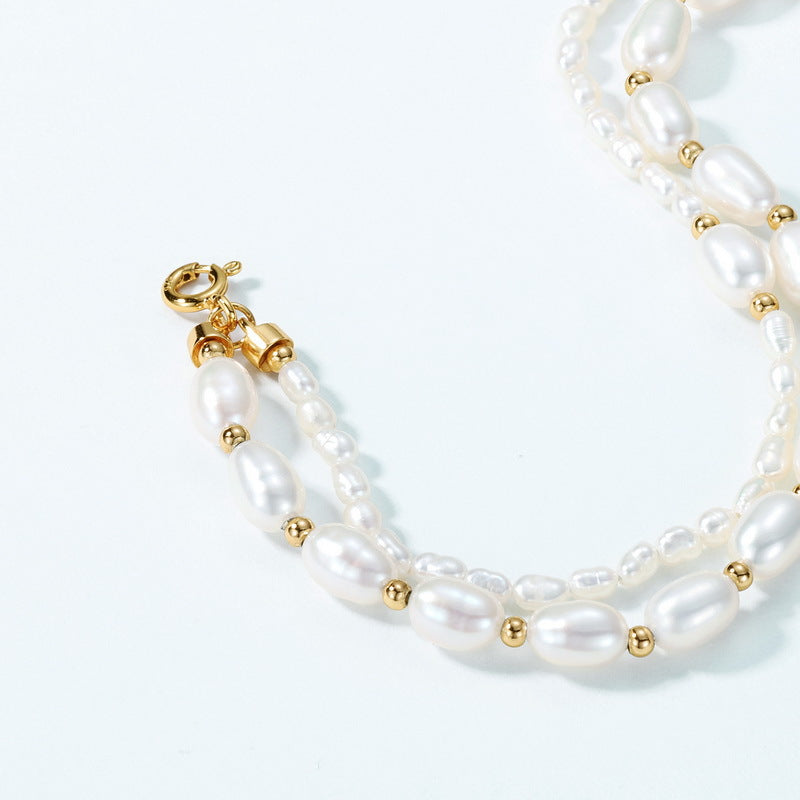 Two Layers Strand Freshwater Pearl Bracelet