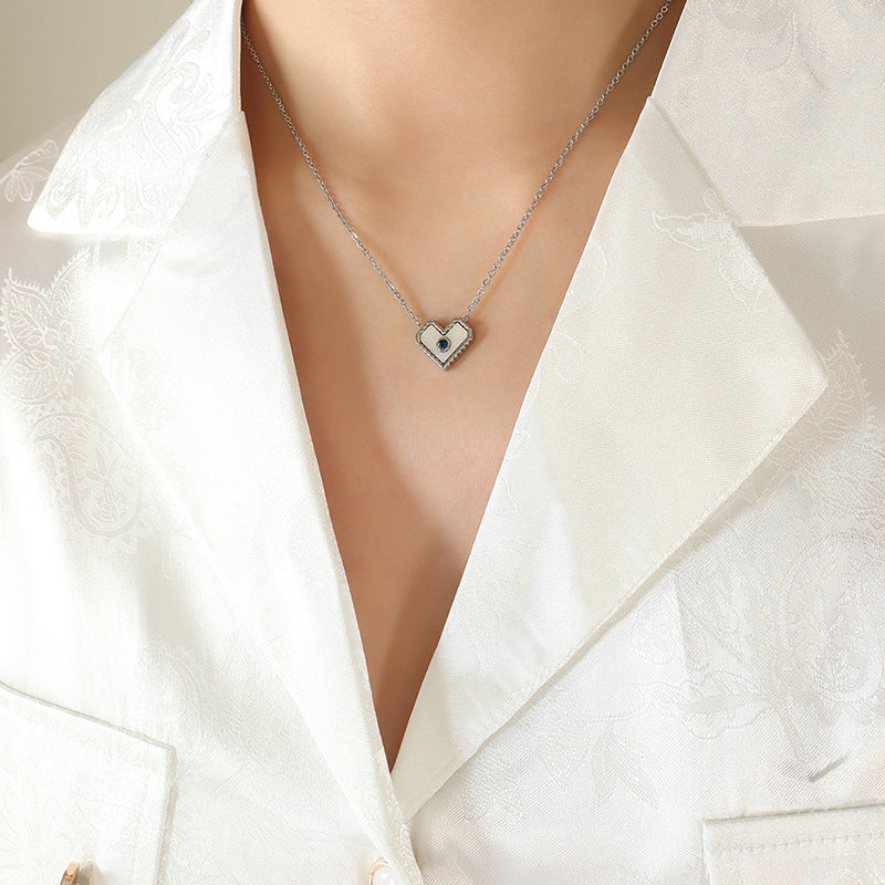 Mother Of Pearl Heart Necklace