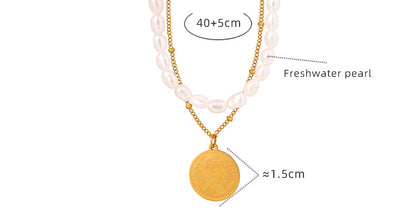 Coin Pendant 2 Stacked Necklaces