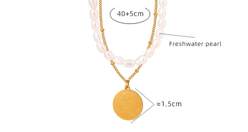 Coin Pendant 2 Stacked Necklaces