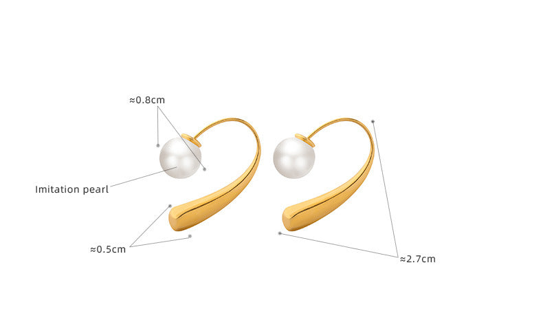 U Shape Two Wear Ways Pearl Stud Earrings