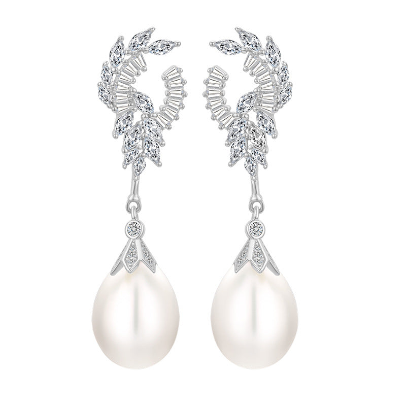 Luxury Princess Teardrop Pearl Dangle Earrings