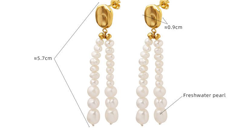 Double Tassel Baroque Pearl Earring