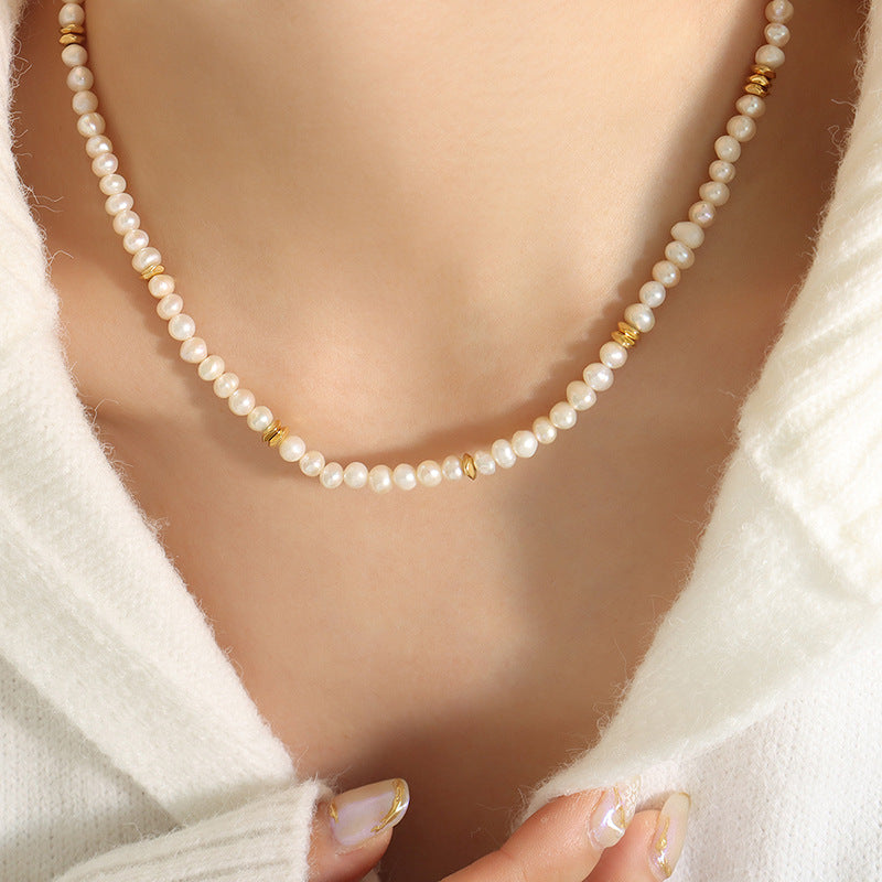 Elegant French Style Freshwater Pearl Necklace