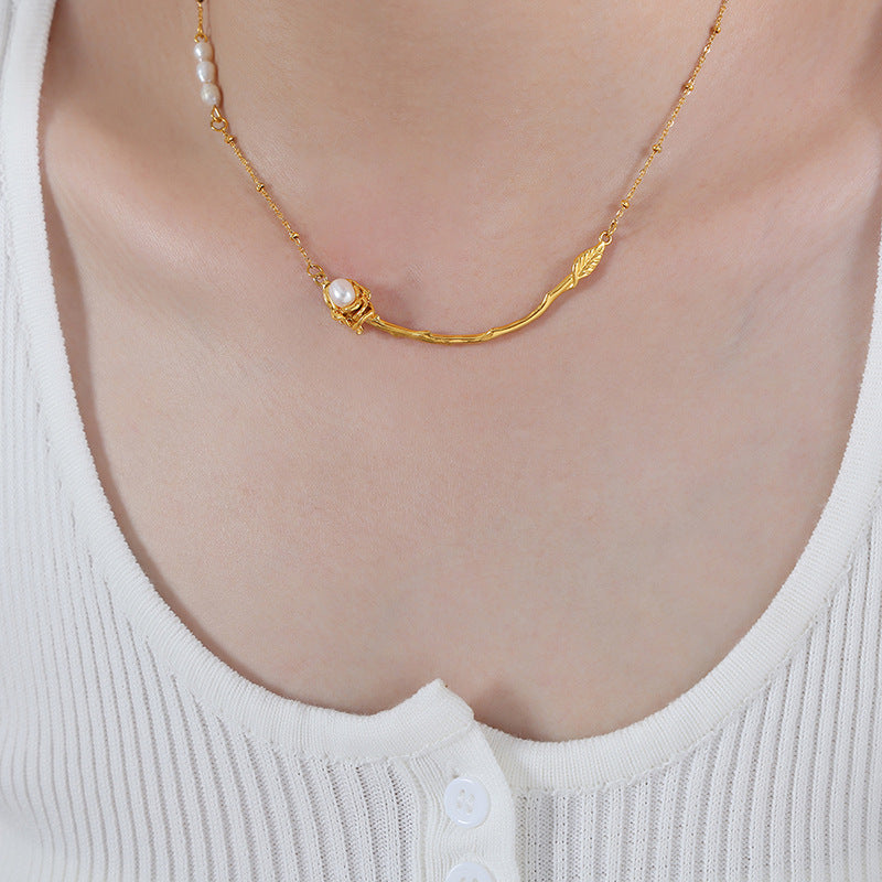 Pearl Rose Necklace