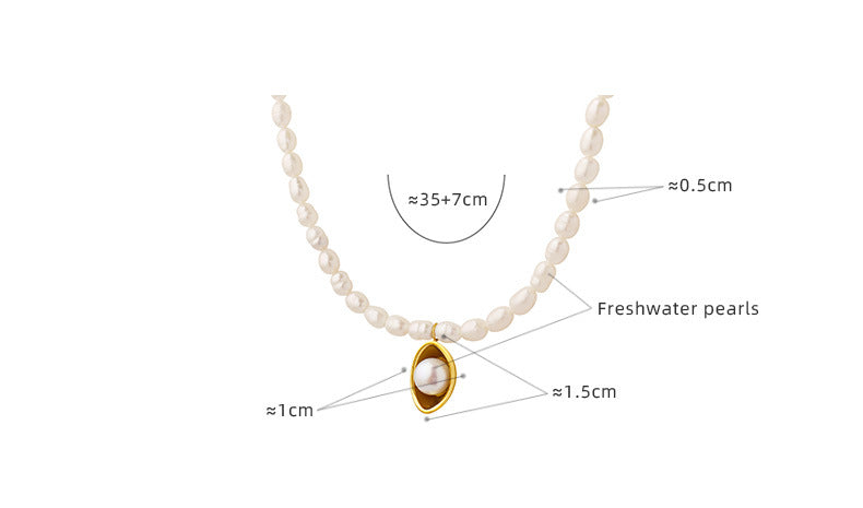 Pea Pod Pendant Freshwater Pearl Necklace