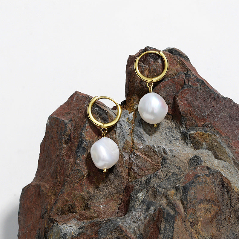 Irregular Pearl Drop Earrings