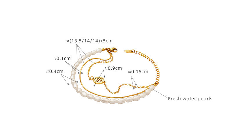 Three Layered Freshwater Pearl Bracelet
