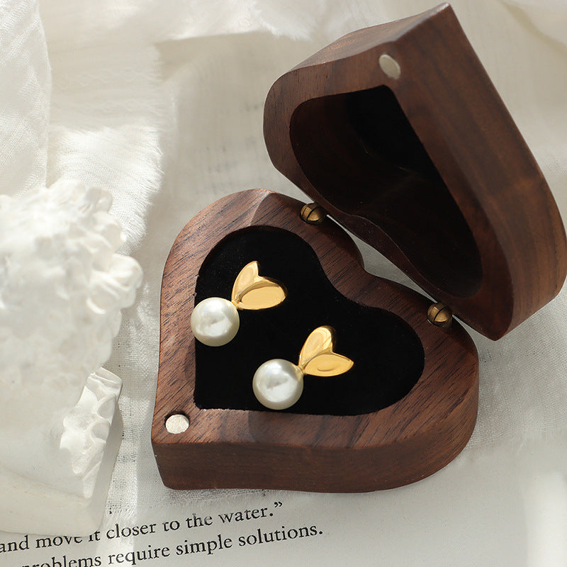 Elegant Love Heart Pearl Earrings