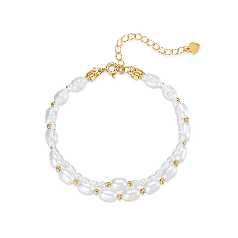 Two Layers Strand Freshwater Pearl Bracelet