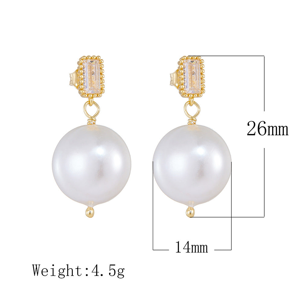 14mm Pearl Drop Earrings