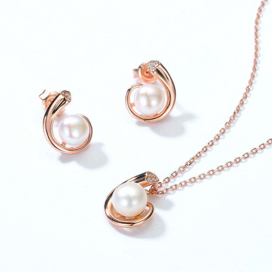 Rose Gold Conch Pearl Pendant