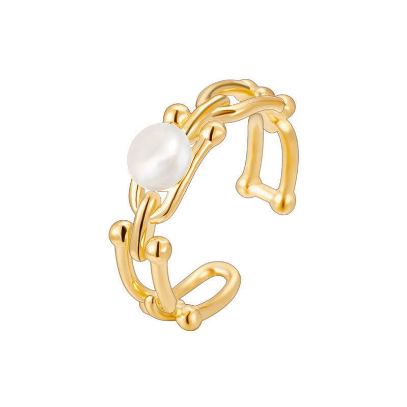 Fashion Horseshoe Pearl Ring