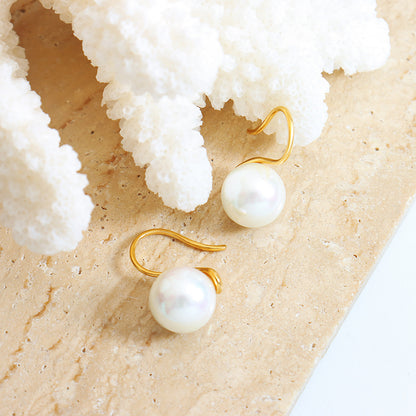 10mm Pearl Hook Earring