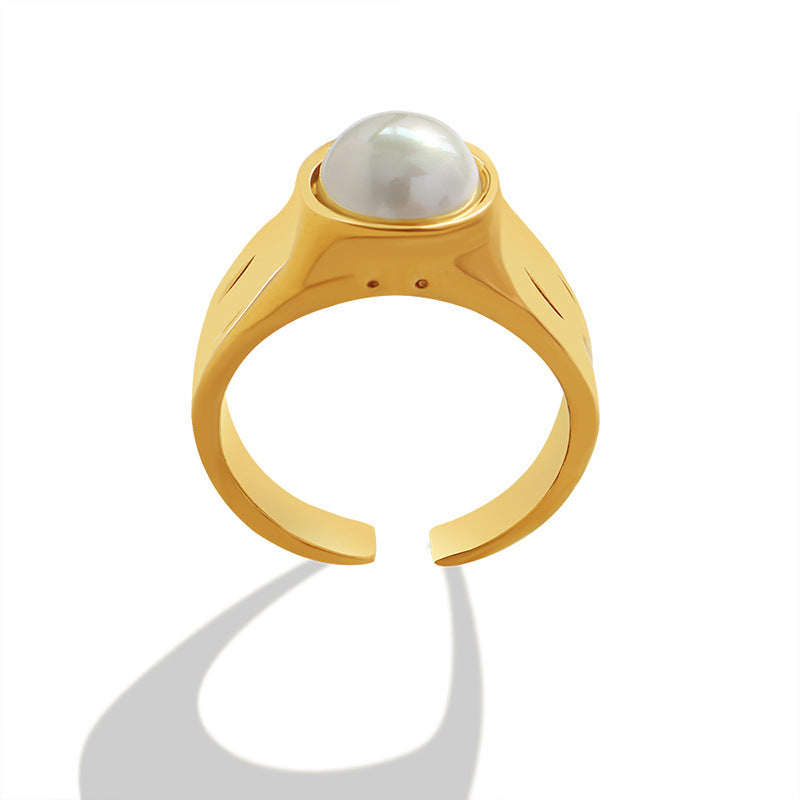 Vintage Wide Pearl Ring