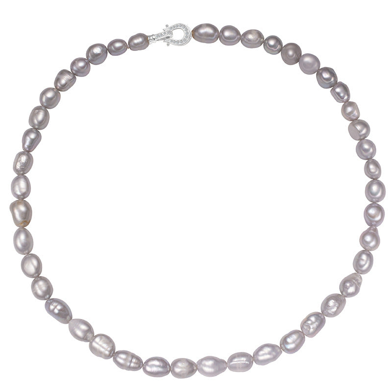 Luxurious Grey Baroque Pearl Clavicle Necklace