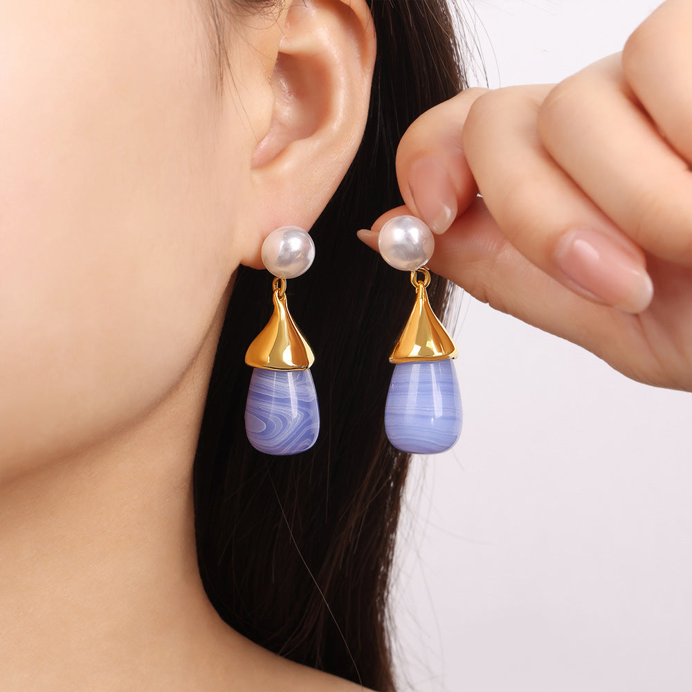 Cute Pearl Stud Resin Earrings