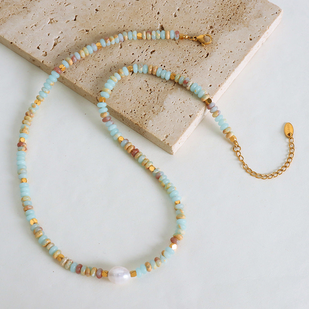 Light Green Beaded Necklaces