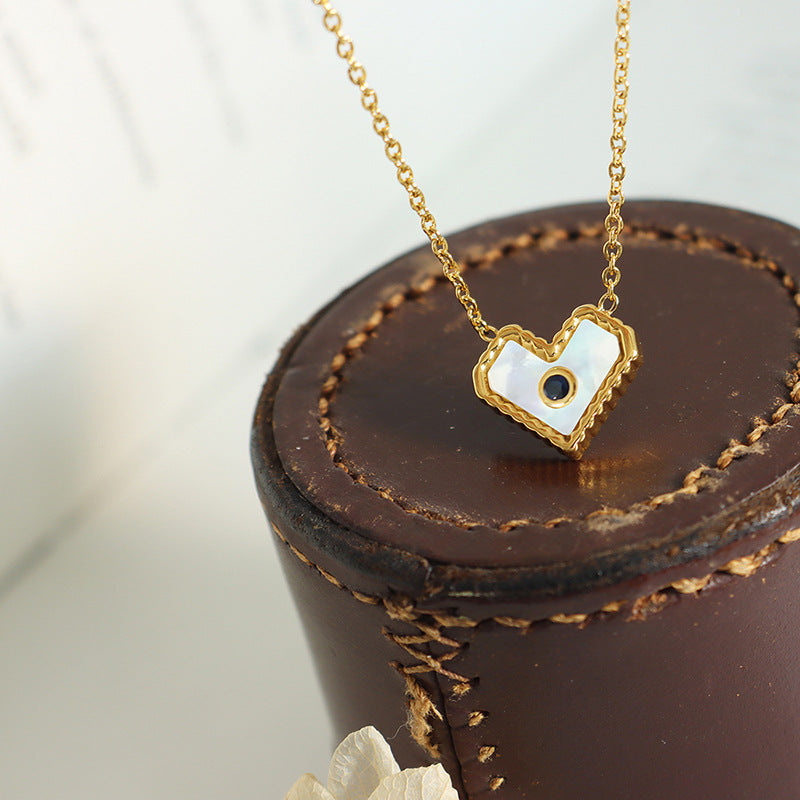 Mother Of Pearl Heart Necklace