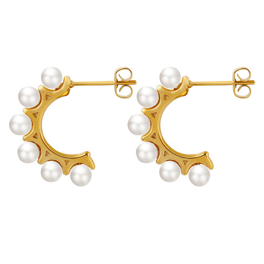 Personality C Shape Pearl Earring