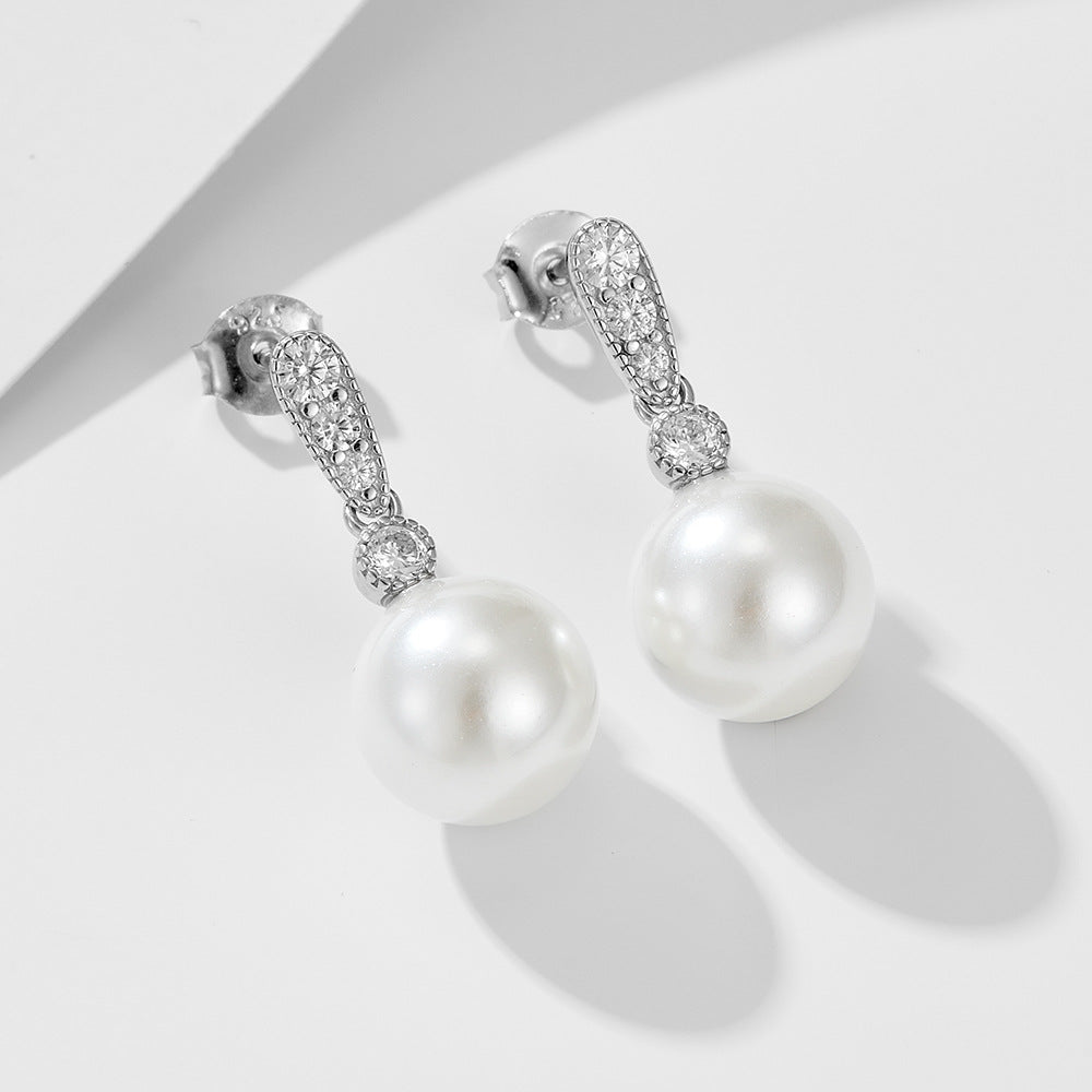 Prom Diamond and Pearl Earrings