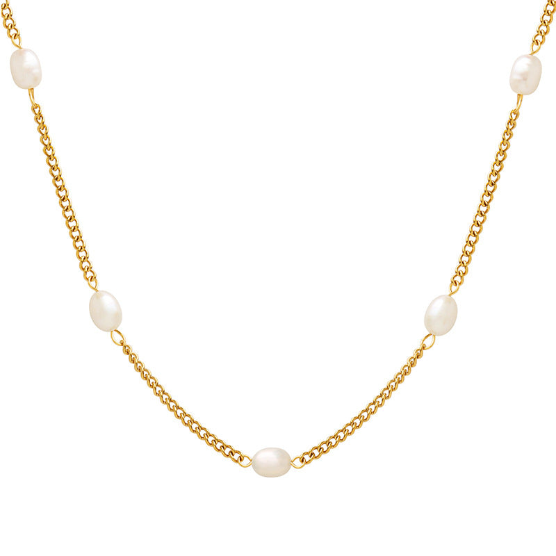 Freshwater Pearls Splicing O Chain Necklace